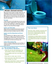 Dowload PDF of water conservation tips
