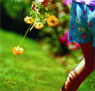 Photo of girl with flowers
