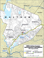 map of project work in waltham