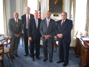 Joseph Favaloro, Fred Laskey, Richard K. Sullivan, Jr., Governor Deval Patrick, Andrew Pappastergion