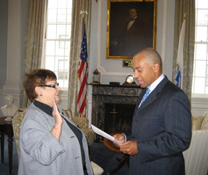 Governor Deval Patrick Swears Marie Turner into the Board of Directors