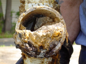 grease blocking a pipe