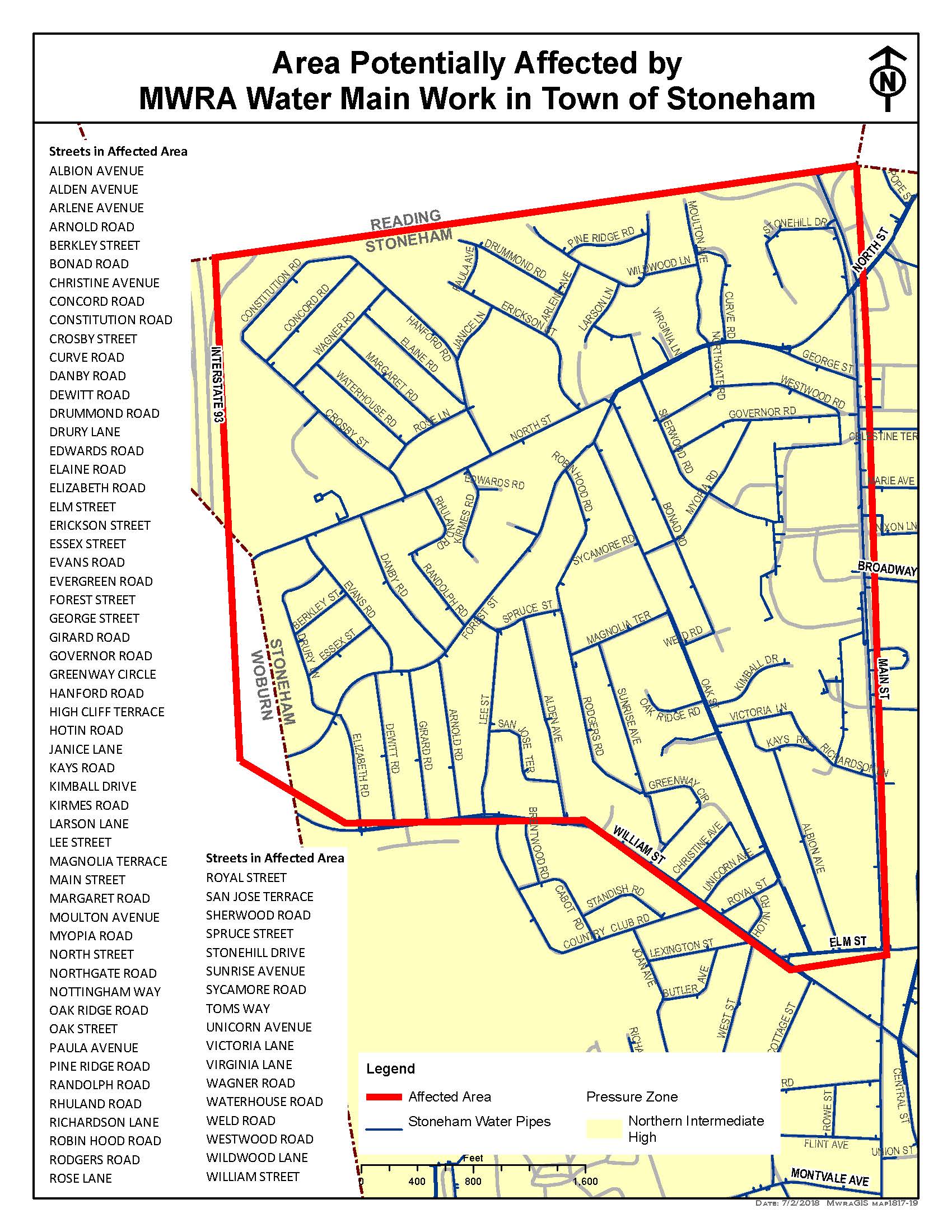 map of area stoneham