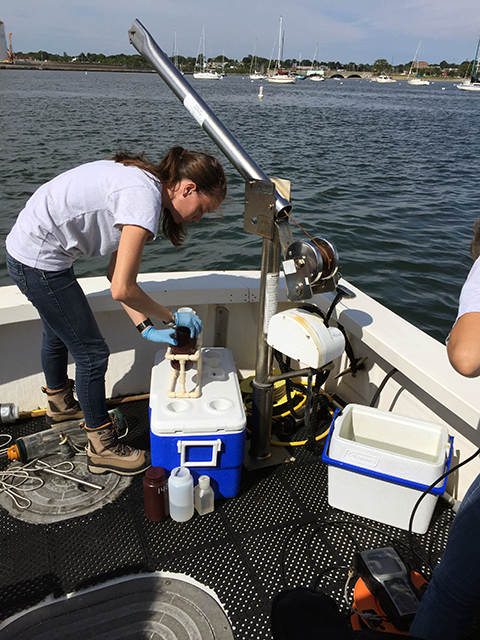 Harbor Sampling: Grab samplers and sensors are used to take samples and measurements below the surface.