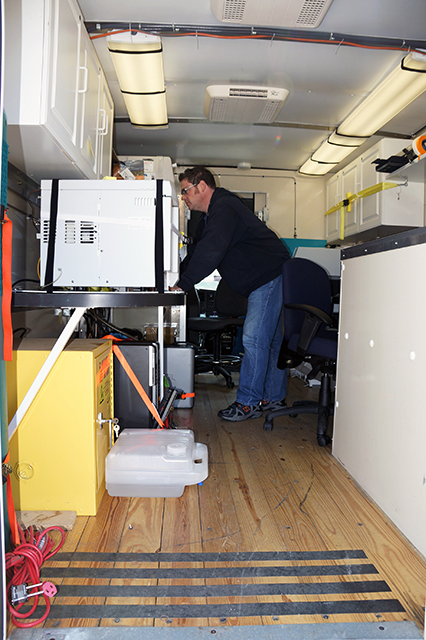 MWRA staff work in the mobile lab.