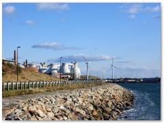 Wind Turbines on Deer Island Shoreline
