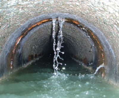 Infiltration in a sanitary sewer