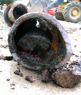 unlined pipe image