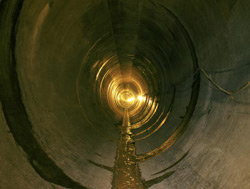 Inside the MetroWest Water Supply Tunnel after it was lined with concrete - late 2002