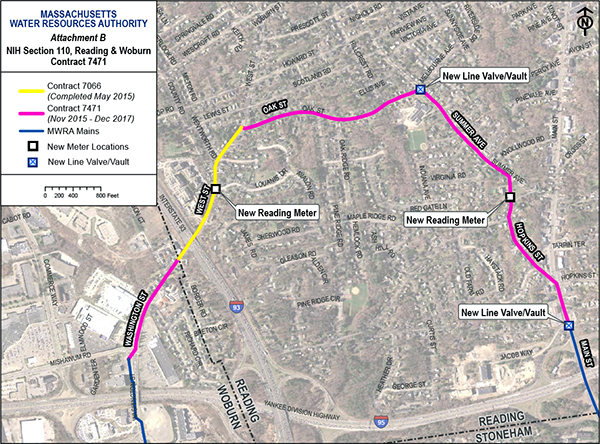 MWRA - Overview of work to be performed in Reading and Woburn: NIH 110 Project