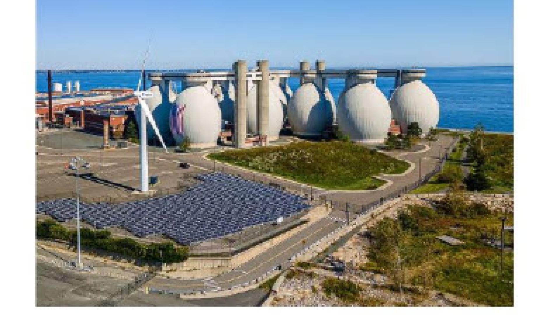 An overhead picture of Deer Island's Solar Panels