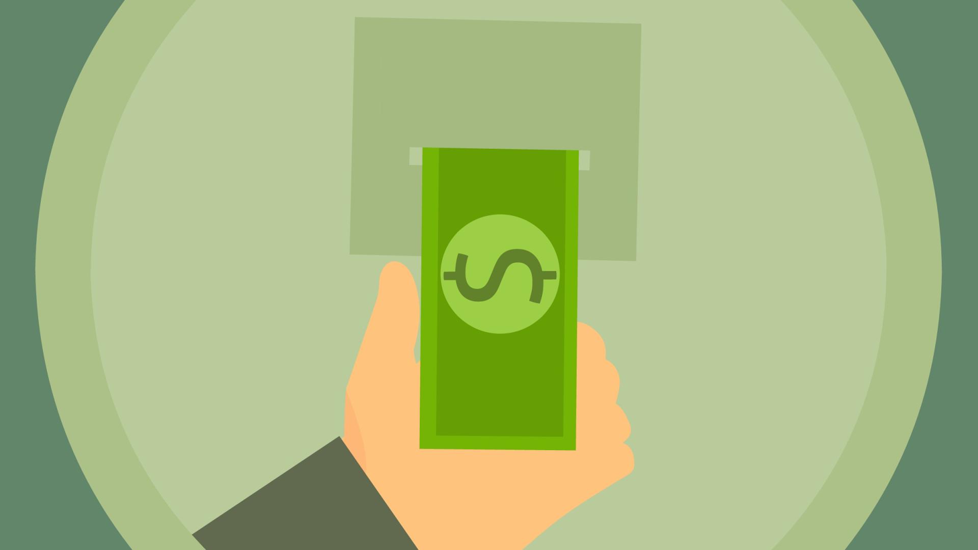 vector of hand with money