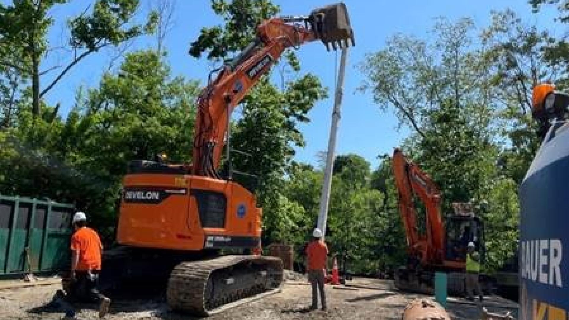 Leak repair at Charles River Crossing (Watertown)