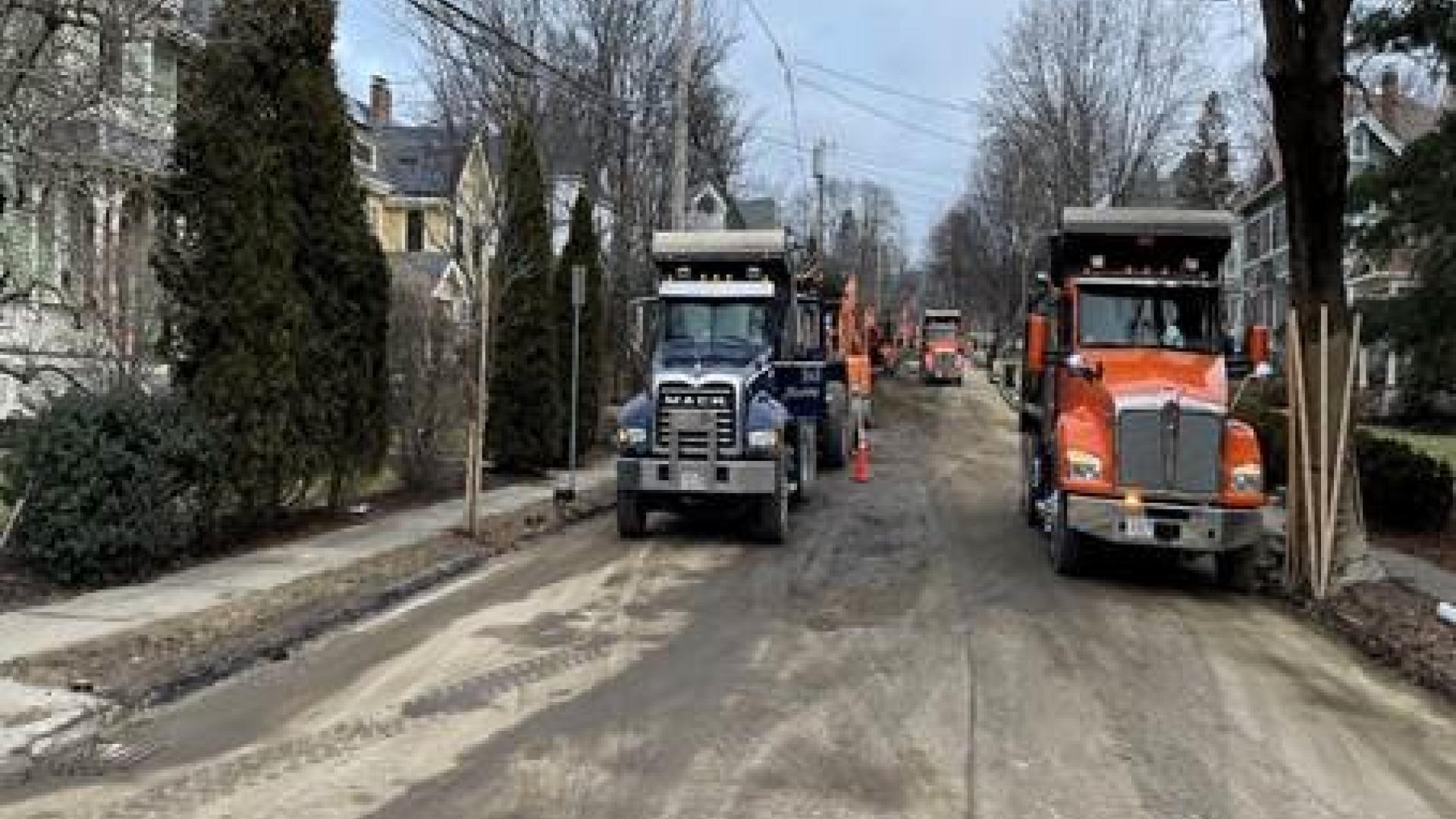 Watertown’s Water and Sewer main Work on Russell Avenue