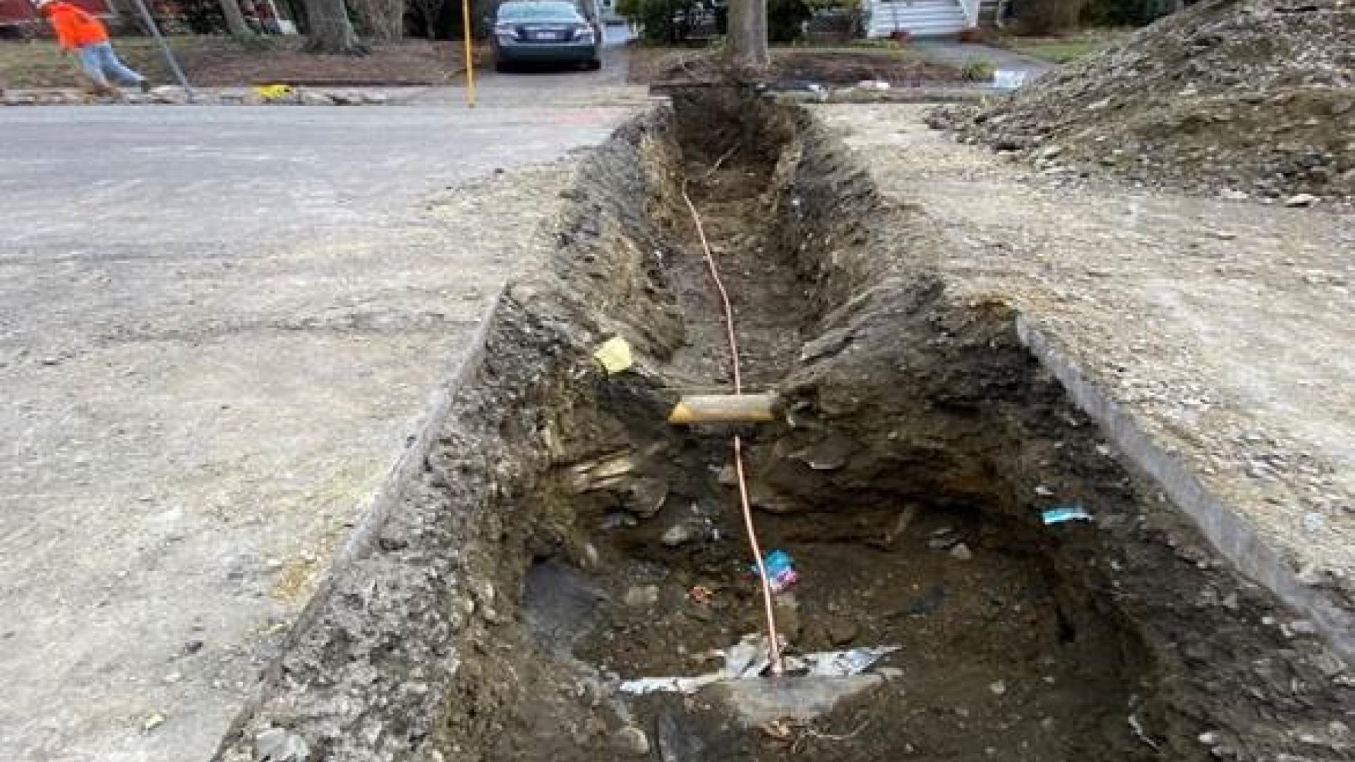 New Water main services on Russell Avenue in Watertown