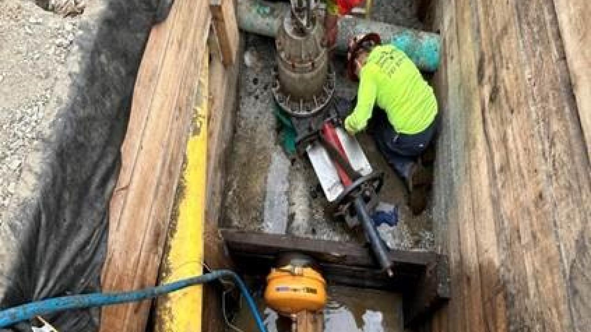 12-inch line stop for city of Watertown Common Street at Orchard Street