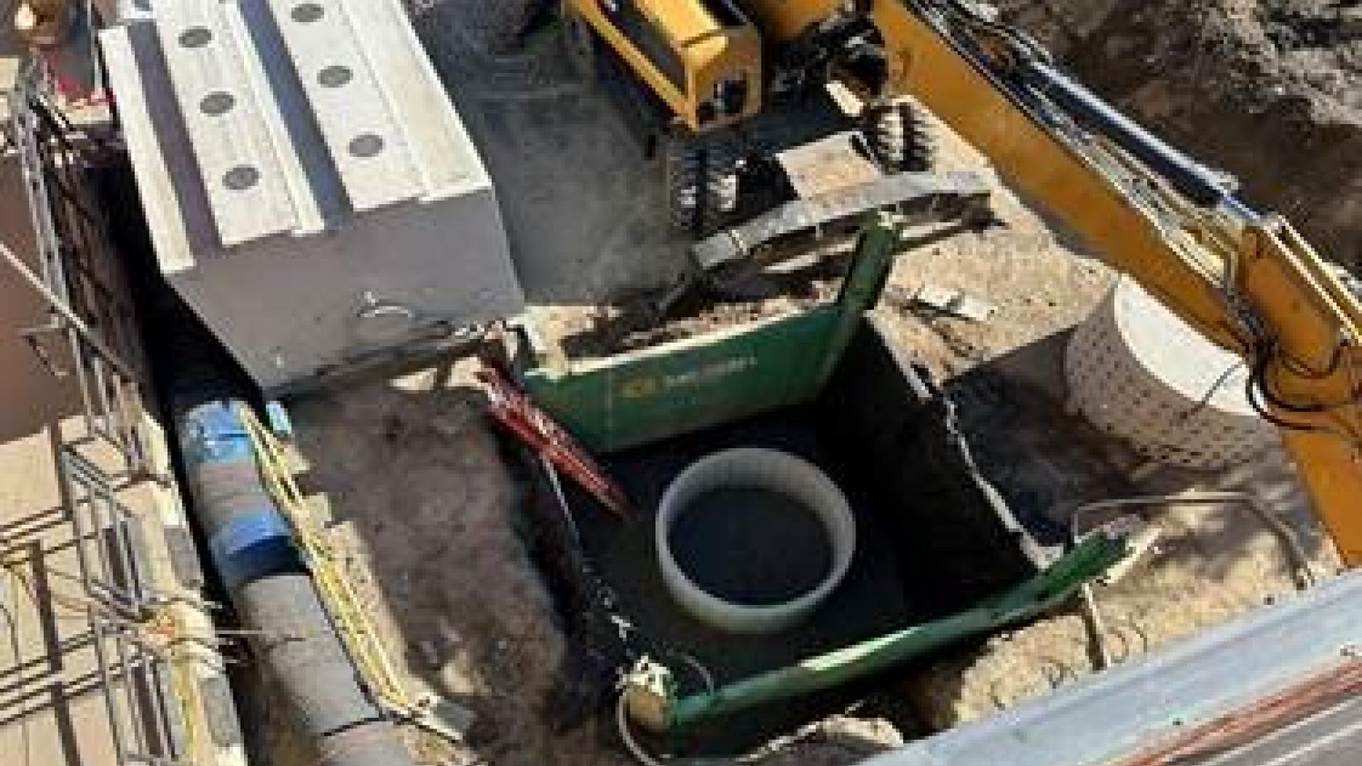 View of the Leaching Basin Installation