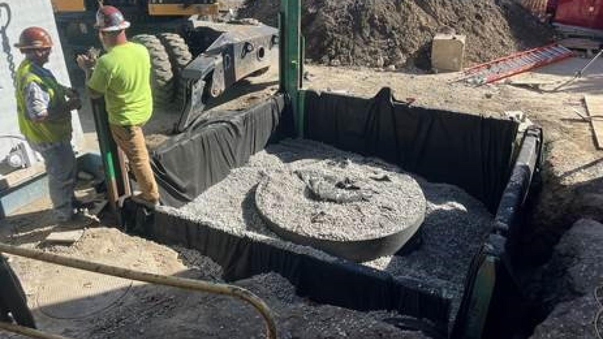 Leaching Basin Crushed Stone backfill