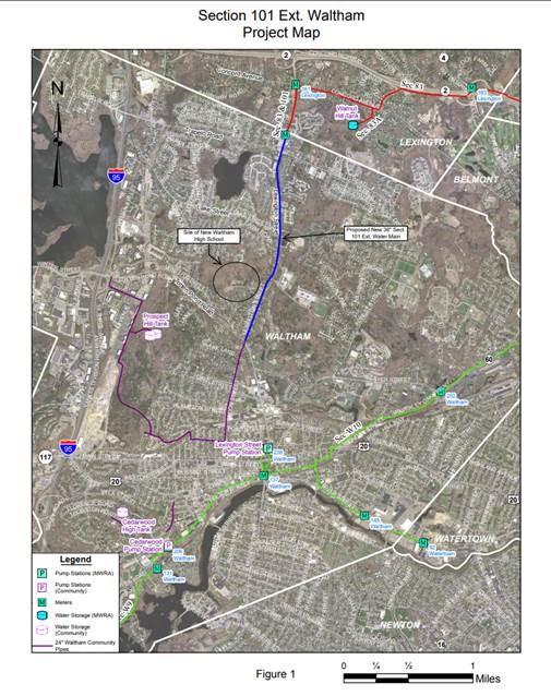 Map of Waltham Pipeline Extension