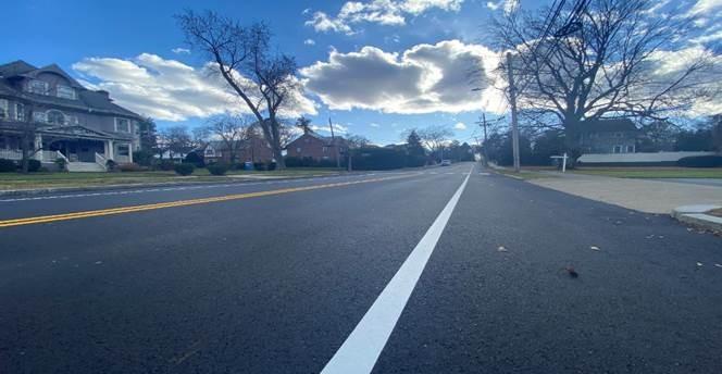 ADS sub-contractor markings INC. finished line striping Ward street and Waverly avenue in the City of Newton.