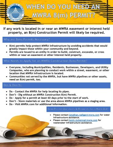 List when you need an MWRA 8M Permit