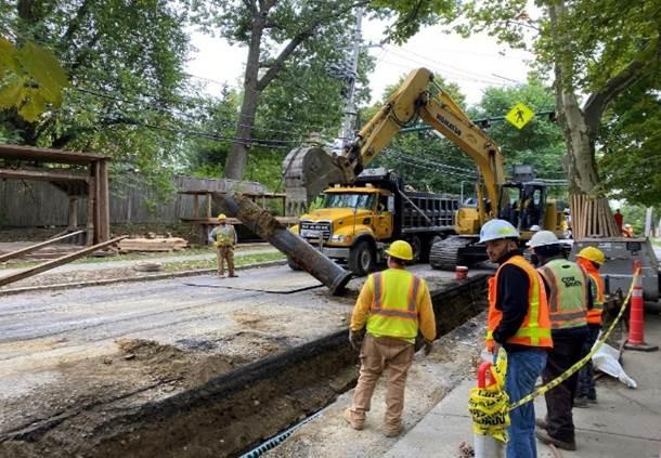 2nd crew on Waverly Avenue in Newton replacing Section 24-inch (1,470-feet or 2,908-feet installed)