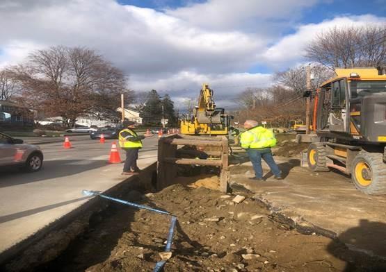 Installed City 12” main up to Lake Street