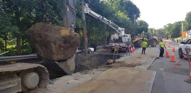 Boulder removal for 36-inch pipe trench